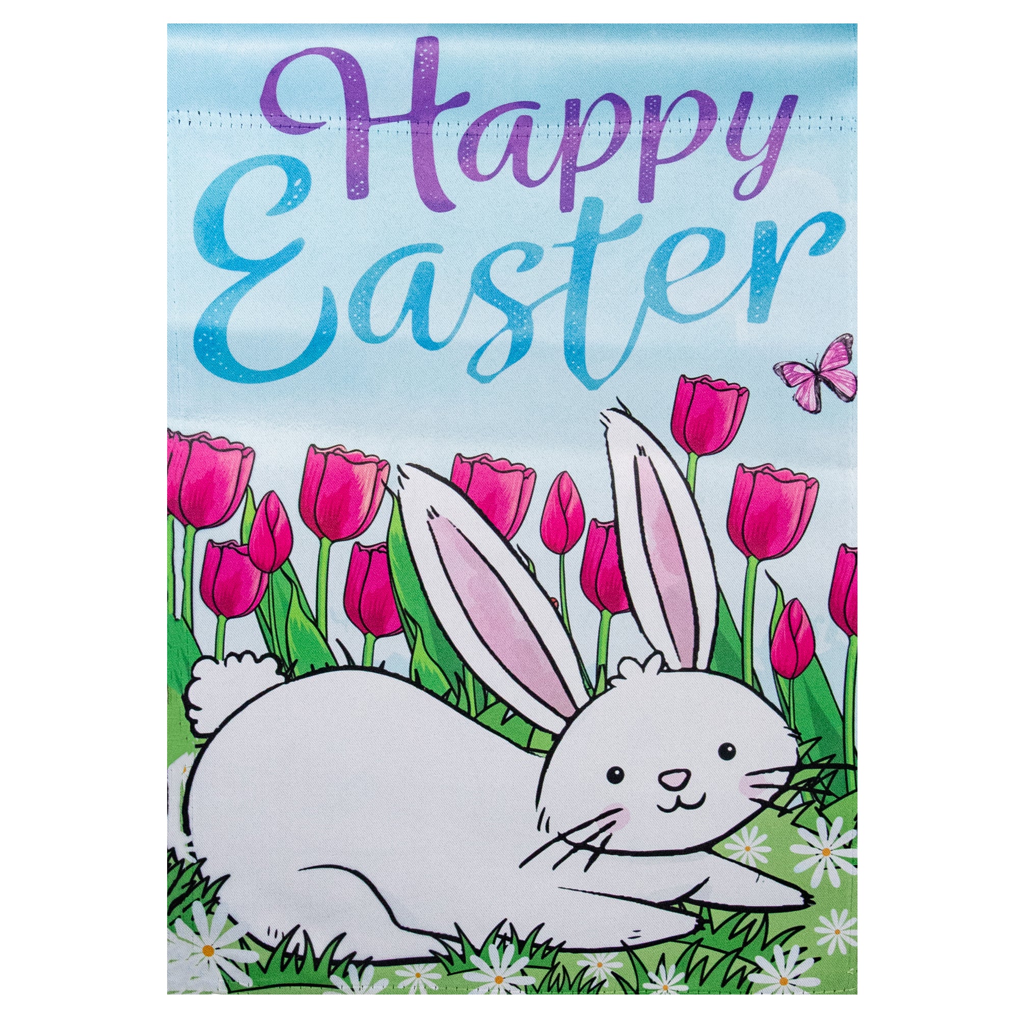  NorthLight Happy Easter Bunny Outdoor Garden Flag - Blue - Bonton