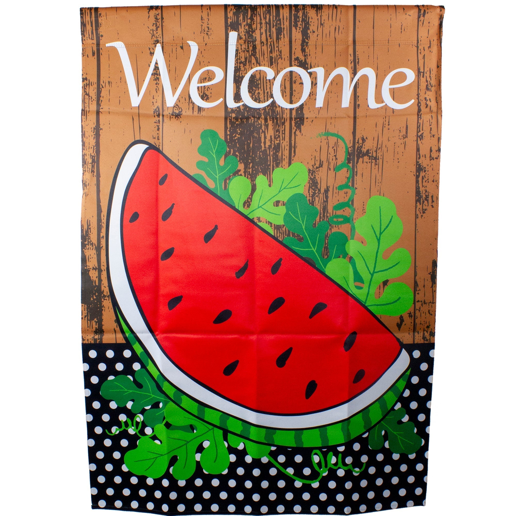  Welcome Watermelon Slice Spring Outdoor House Flag - Red - Bonton