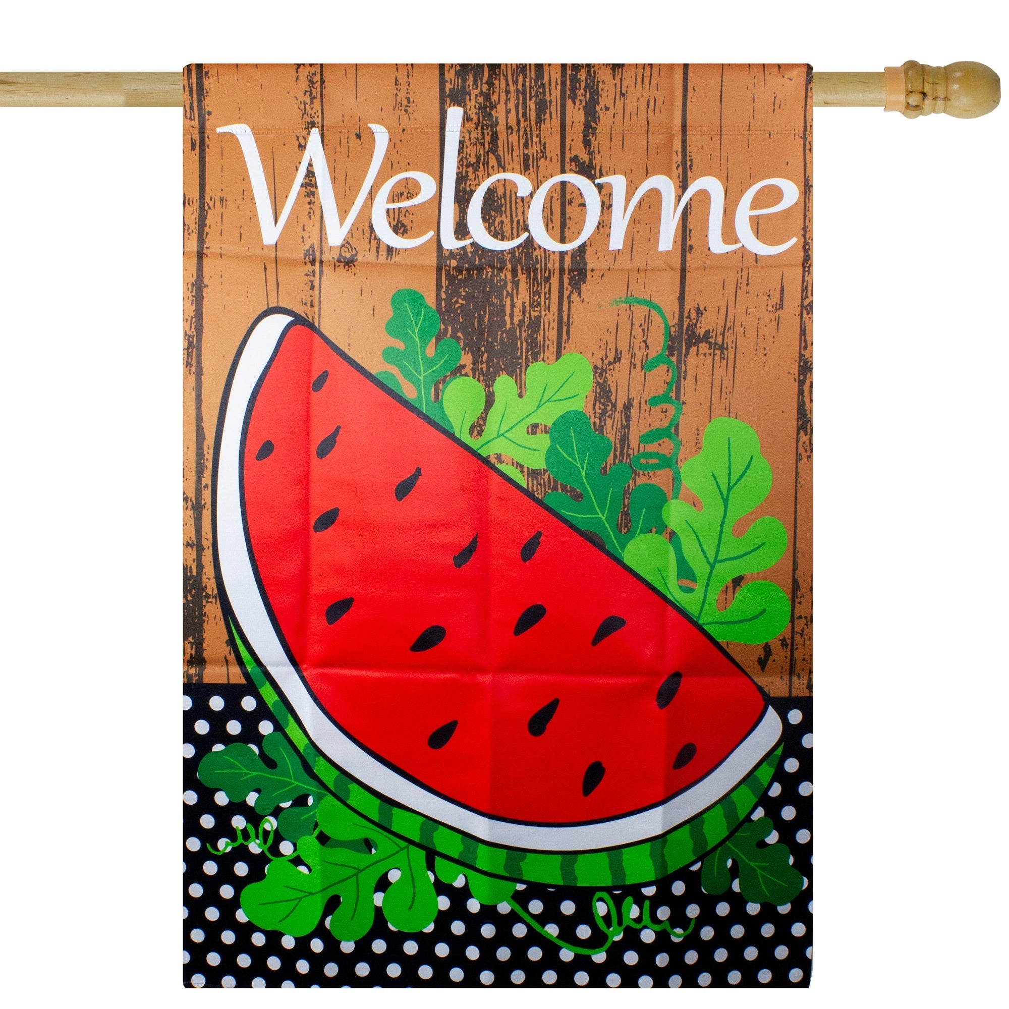  Welcome Watermelon Slice Spring Outdoor House Flag - Red - Bonton