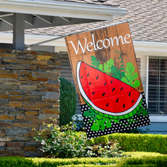 Welcome Watermelon Slice Summer Outdoor House Flag 28" X 40"