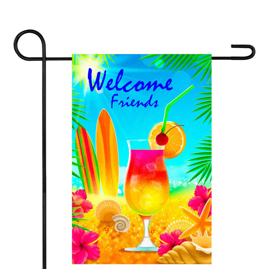 Tropical Beach Outdoor Garden Flag 12.5" x 18"