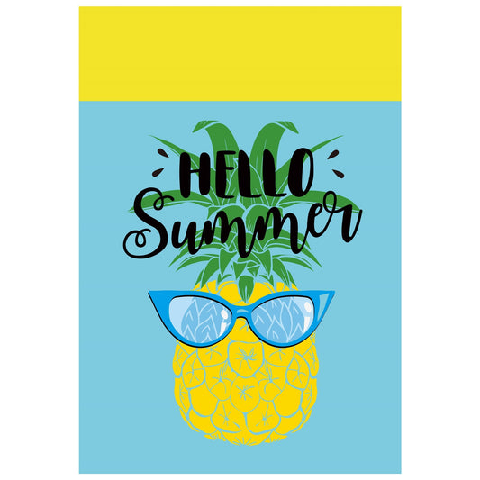 Hello Summer Pineapple Outdoor Garden Flag 12.5" x 18"