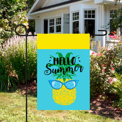 Hello Summer Pineapple Outdoor Garden Flag 12.5" x 18"