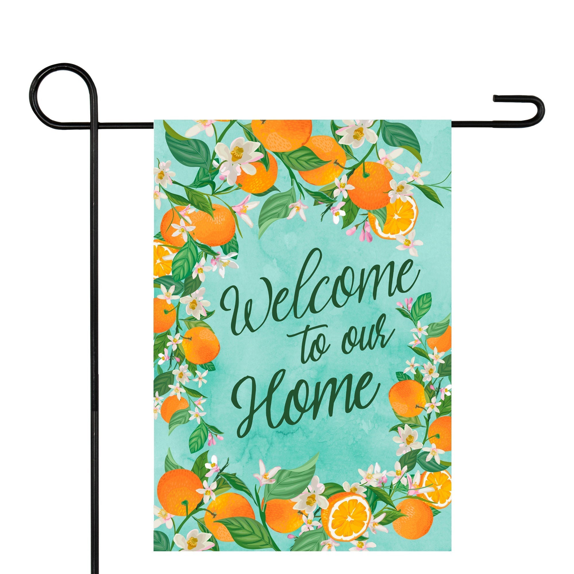  NorthLight Welcome to Our Home Oranges Outdoor Garden Flag 12.5