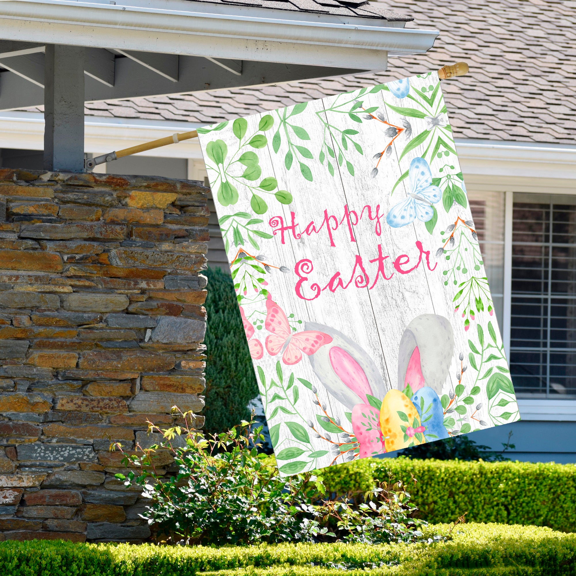  Northlight Happy Easter Bunny Ears Outdoor House Flag 28
