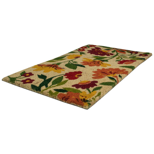 Natural Coir Floral Spring Doormat