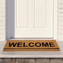 Natural Coir Outdoor Rectangular "Welcome" Doormat 16" x 48"