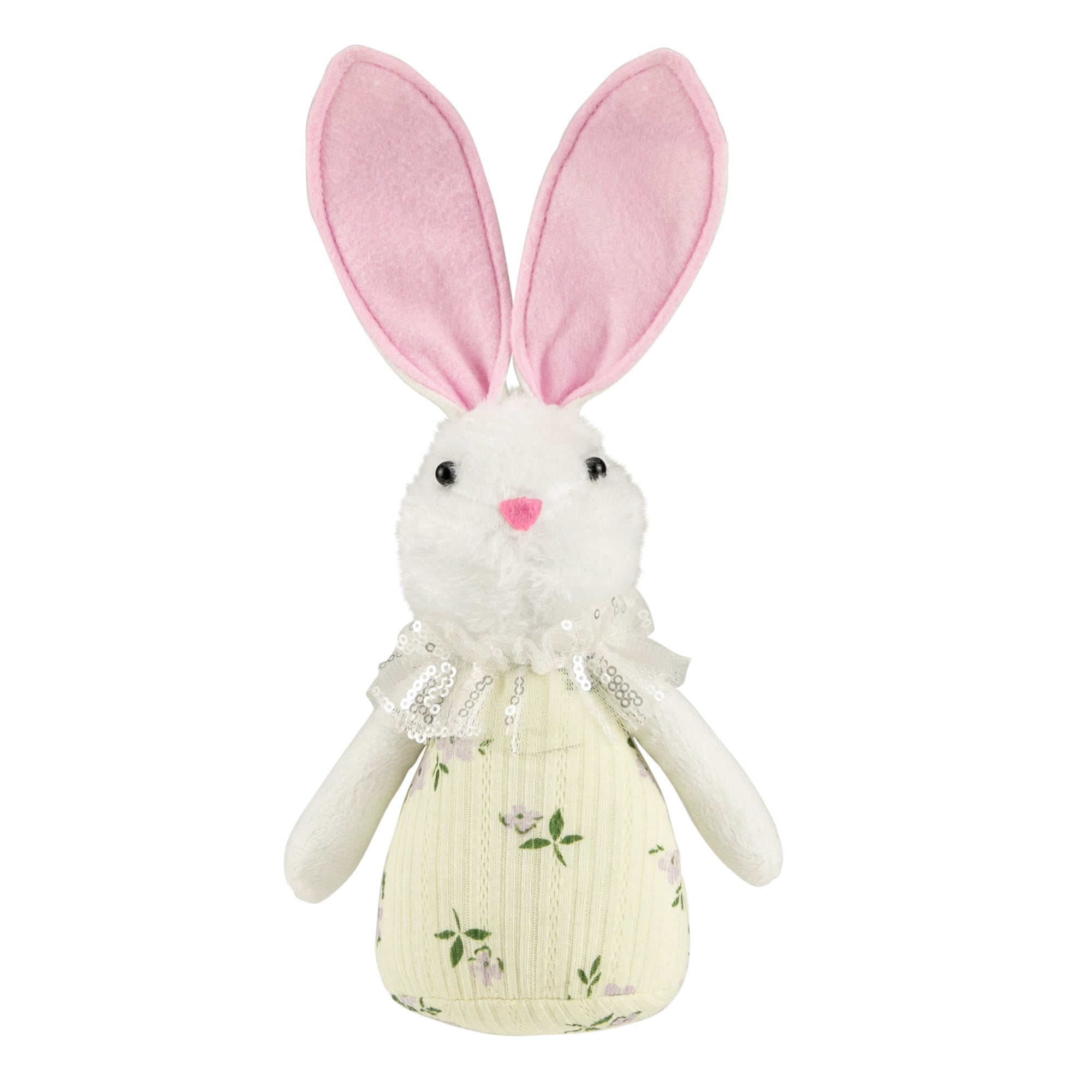  NorthLight Yellow Spring Floral Easter Bunny Figure, 11