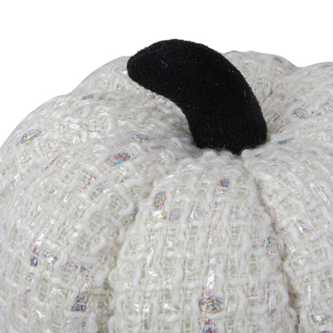 Knitted Fall Harvest Pumpkin - 7" - Ivory