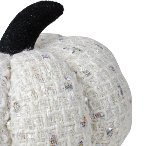 Knitted Fall Harvest Pumpkin - 7" - Ivory