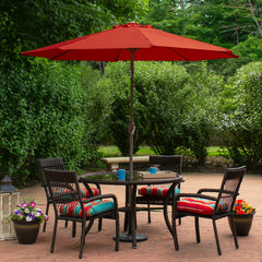 9ft Outdoor Patio Market Umbrella With Hand Crank and Tilt  Terracotta