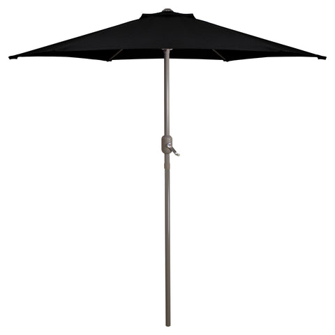 7.5ft Outdoor Patio Market Umbrella With Hand Crank  Black