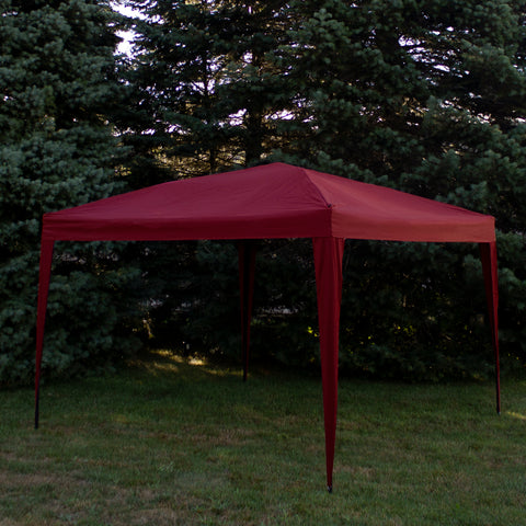 10' X 10' Burgundy Pop-Up Outdoor Canopy Gazebo