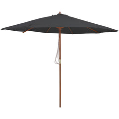 Outdoor Patio Market Umbrella with Wooden Pole