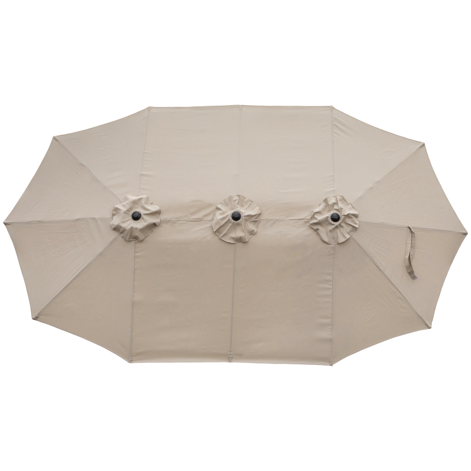  NorthLight 15' Outdoor Patio Market Umbrella with Hand Crank - Beige - Bonton