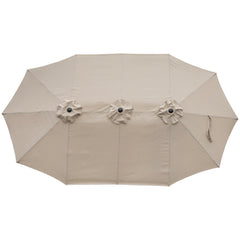 15' Outdoor Patio Market Umbrella with Hand Crank