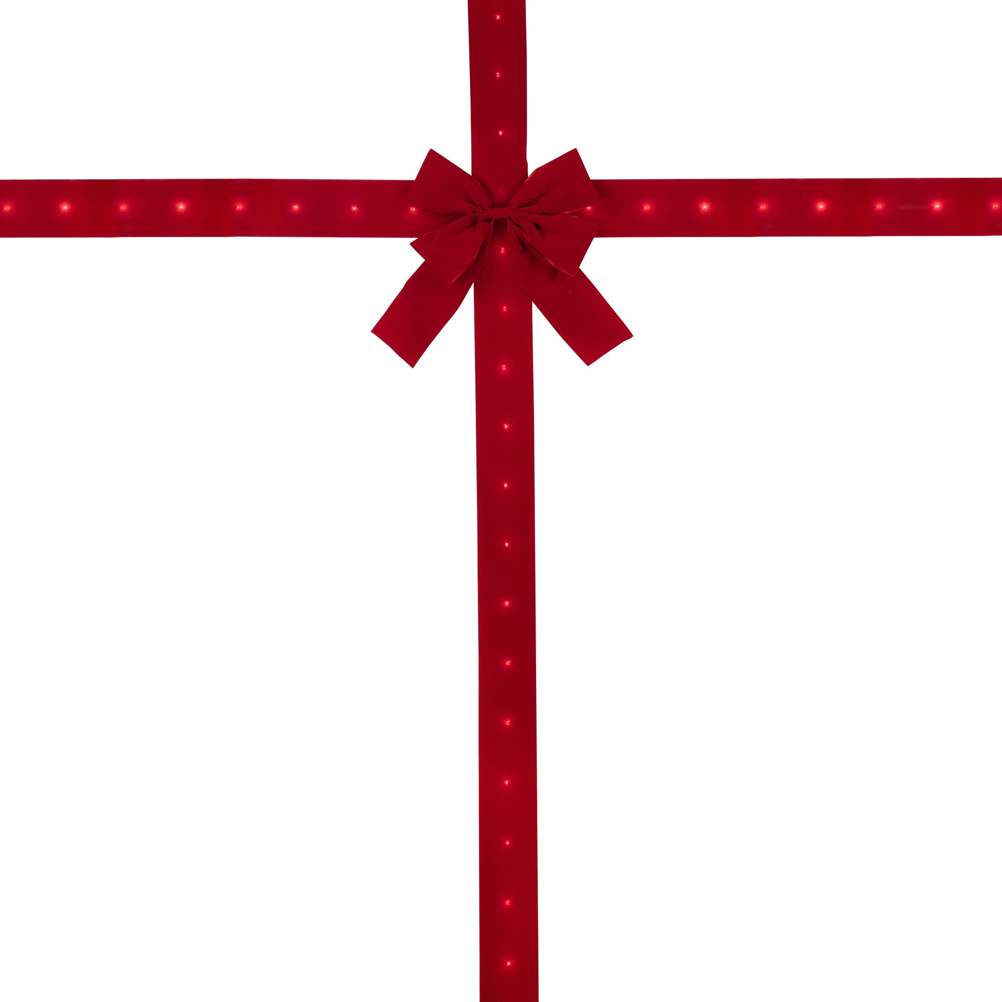  Northlight 14' Pre-Lit Battery Operated Red Velvet Christmas Door Bow - Default Title - Bonton