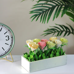 9.5" Yellow and White Potted Springtime Artificial Flowers