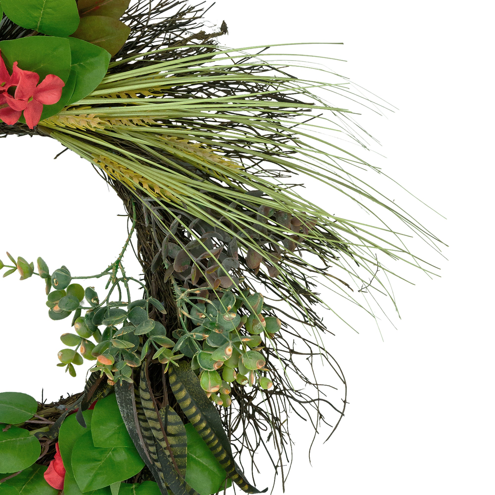  Northlight Wheat  Eucalyptus and Twig Artificial Wreath  22-Inch - Default Title - Bonton