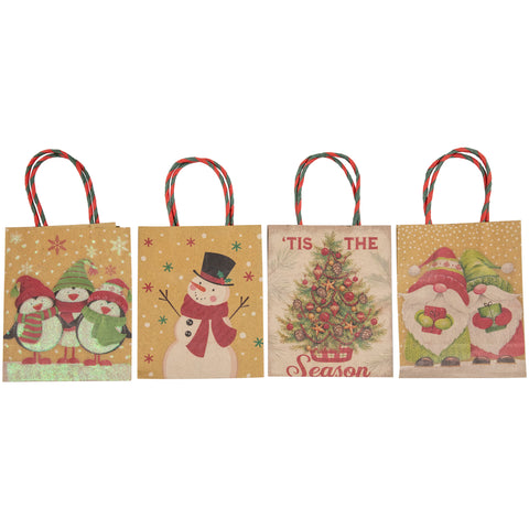 20-Count Assorted Christmas Themed Paper Gift Bags