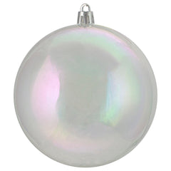 12ct Clear Iridescent Shatterproof Shiny Christmas Ball Ornaments 4" (100mm)