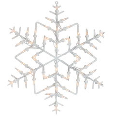16" White Lighted Snowflake Christmas Window Silhouette
