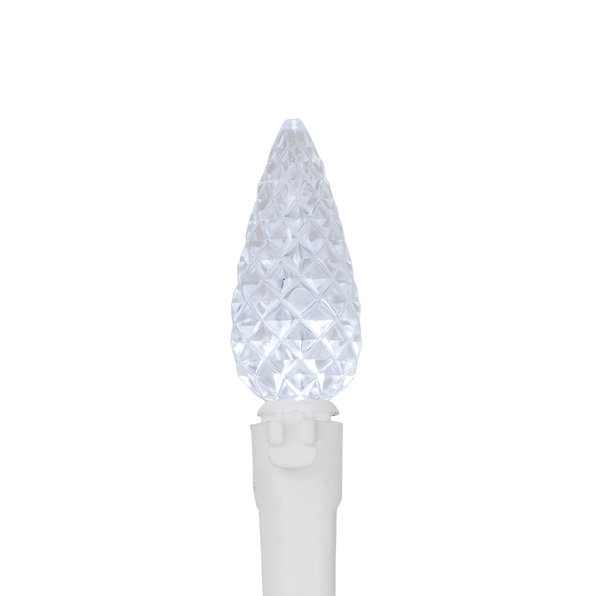  Northlight 70-Count Pure White LED Faceted C6 Christmas Lights  23 Ft White Wire - Default Title - Bonton