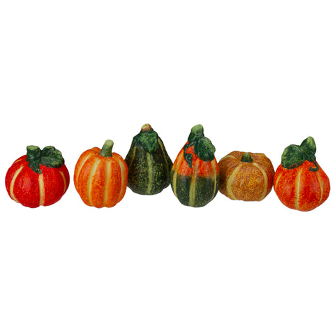 6pc Fall Harvest Ceramic Pumpkins Decoration Set