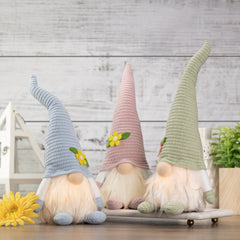 Light Green Spring Gnome with Flower Hat, 12.25"