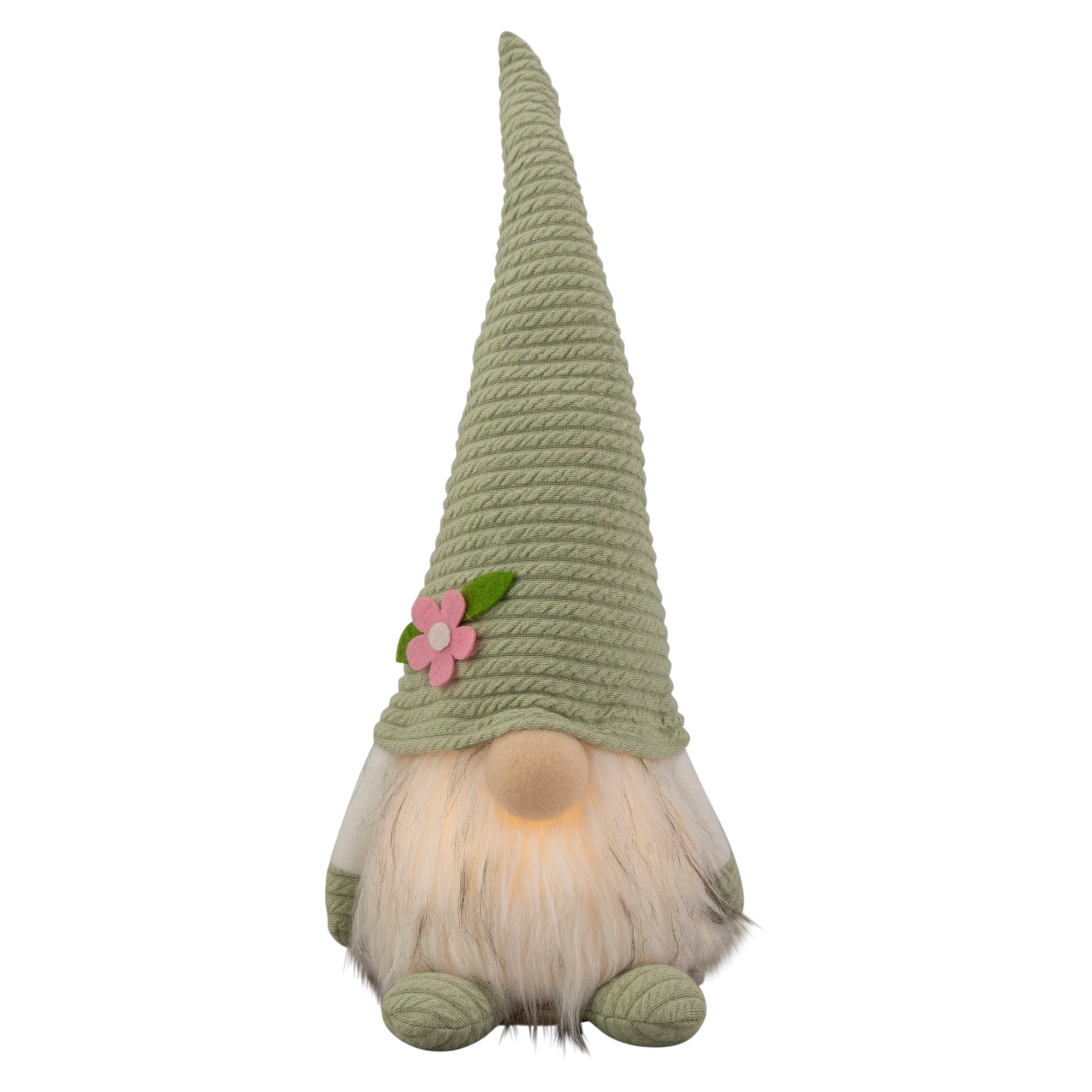  Light Green Spring Gnome with Flower Hat, 12.25