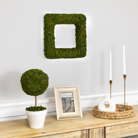Artificial Reindeer Moss Square Spring Wreath - 13"