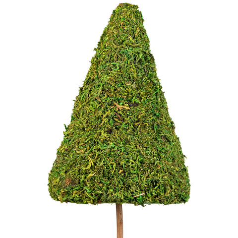 21" Green and White Reindeer Moss Potted Artificial Spring Floral Topiary Tree