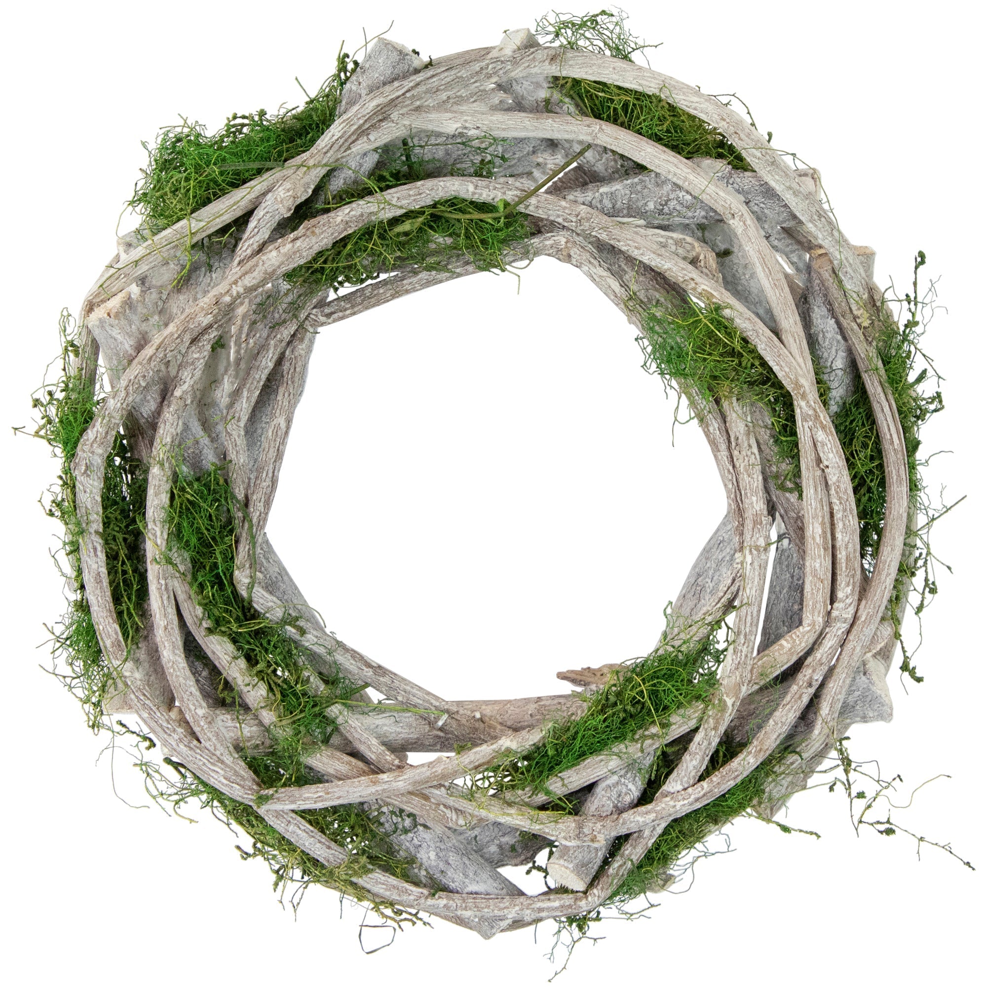  NorthLight Twig & Moss Faux Spring Wreath 8