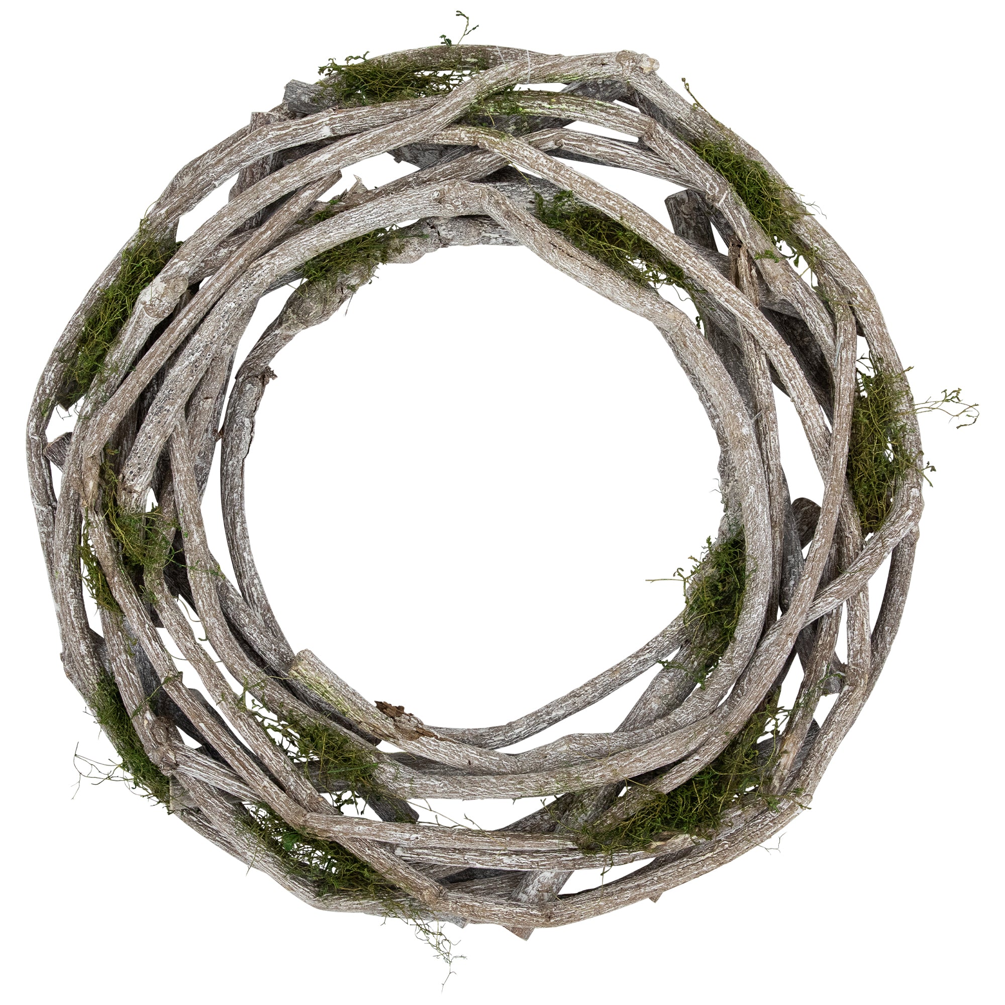  Northlight Twig and Moss Artificial Weathered Spring Wreath - 14.5