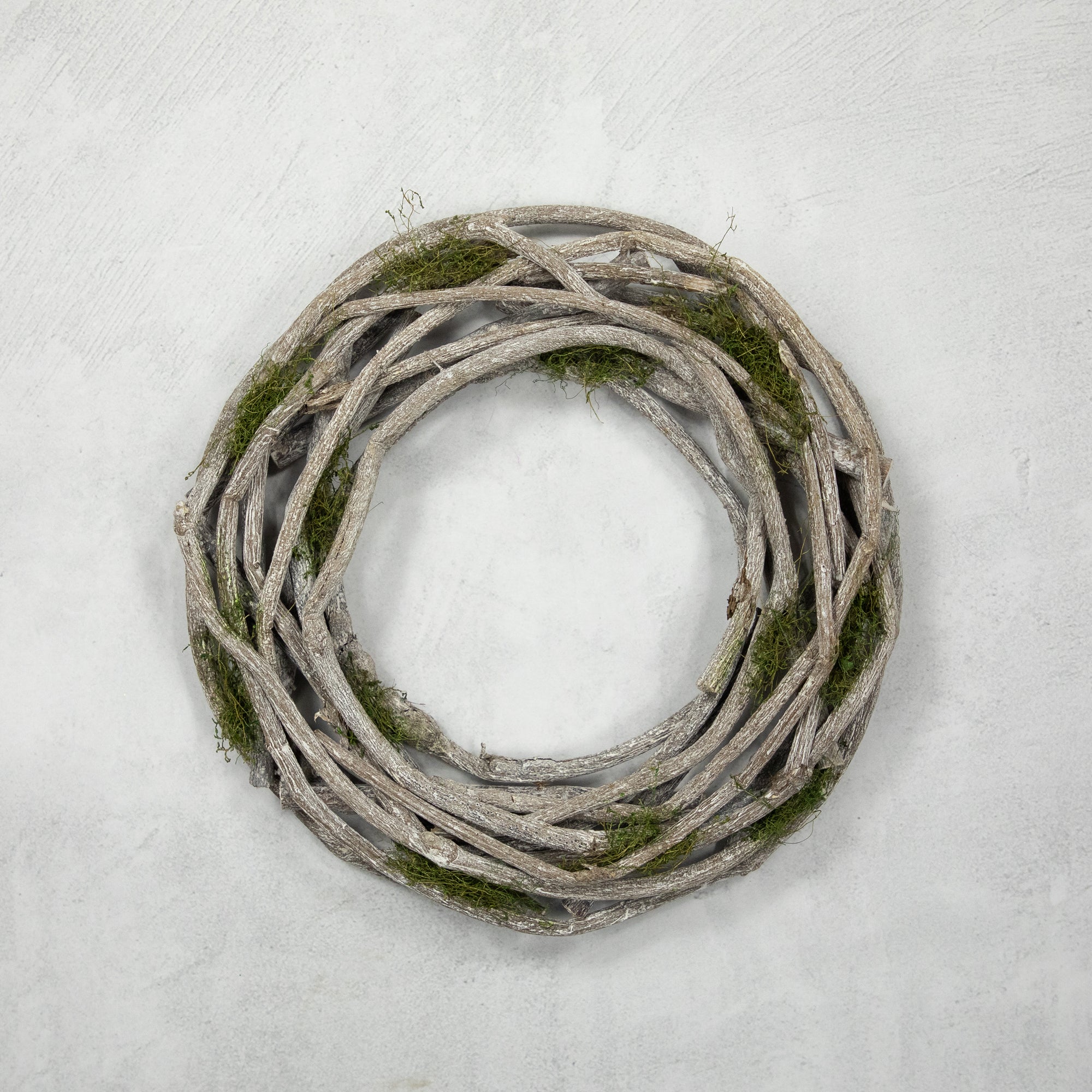  Northlight Twig and Moss Artificial Weathered Spring Wreath - 14.5