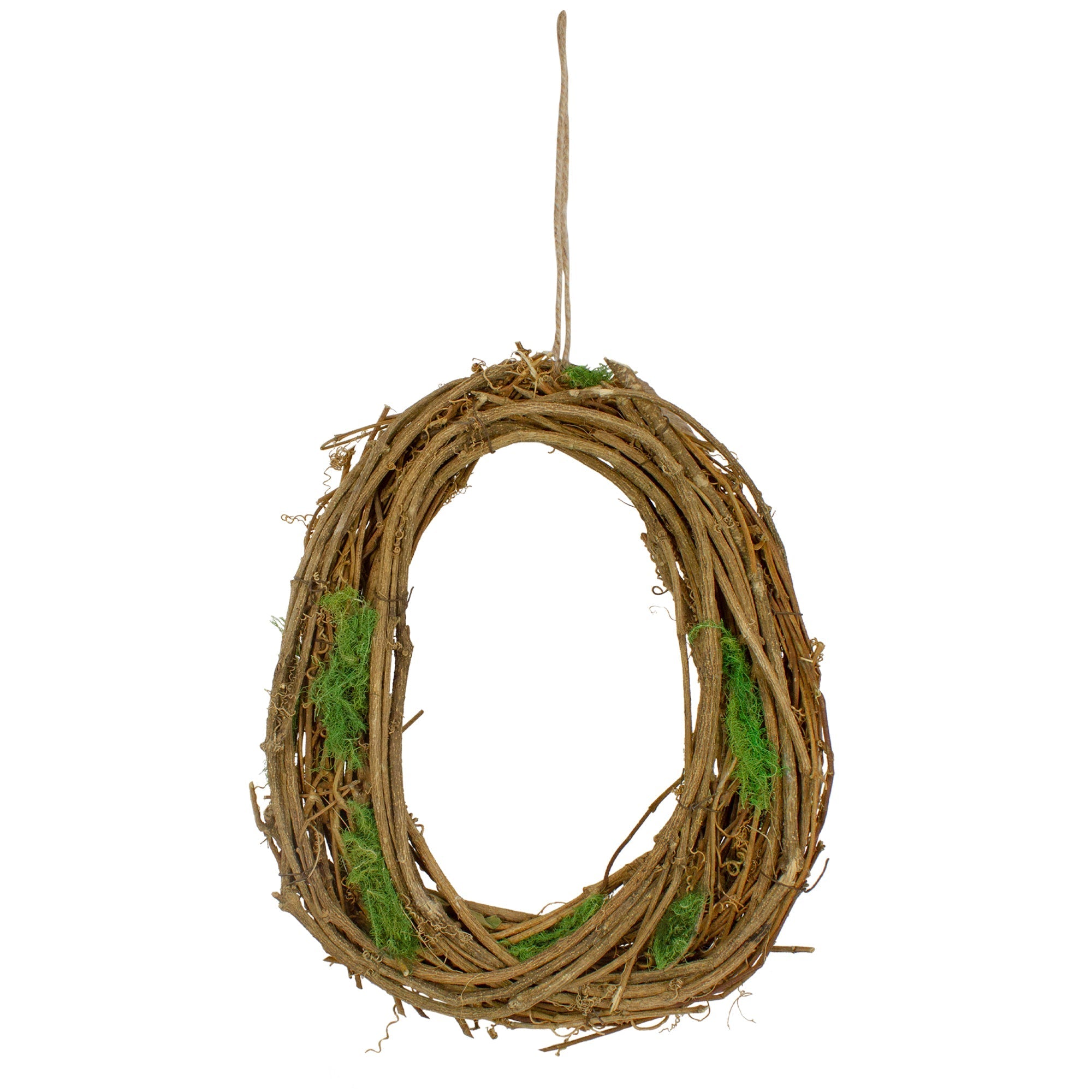  NorthLight Grapevine Twig & Moss Egg-Shaped Faux Wreath, 11