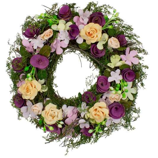 Floral Berries & Twig Faux Floral Wreath, 14"