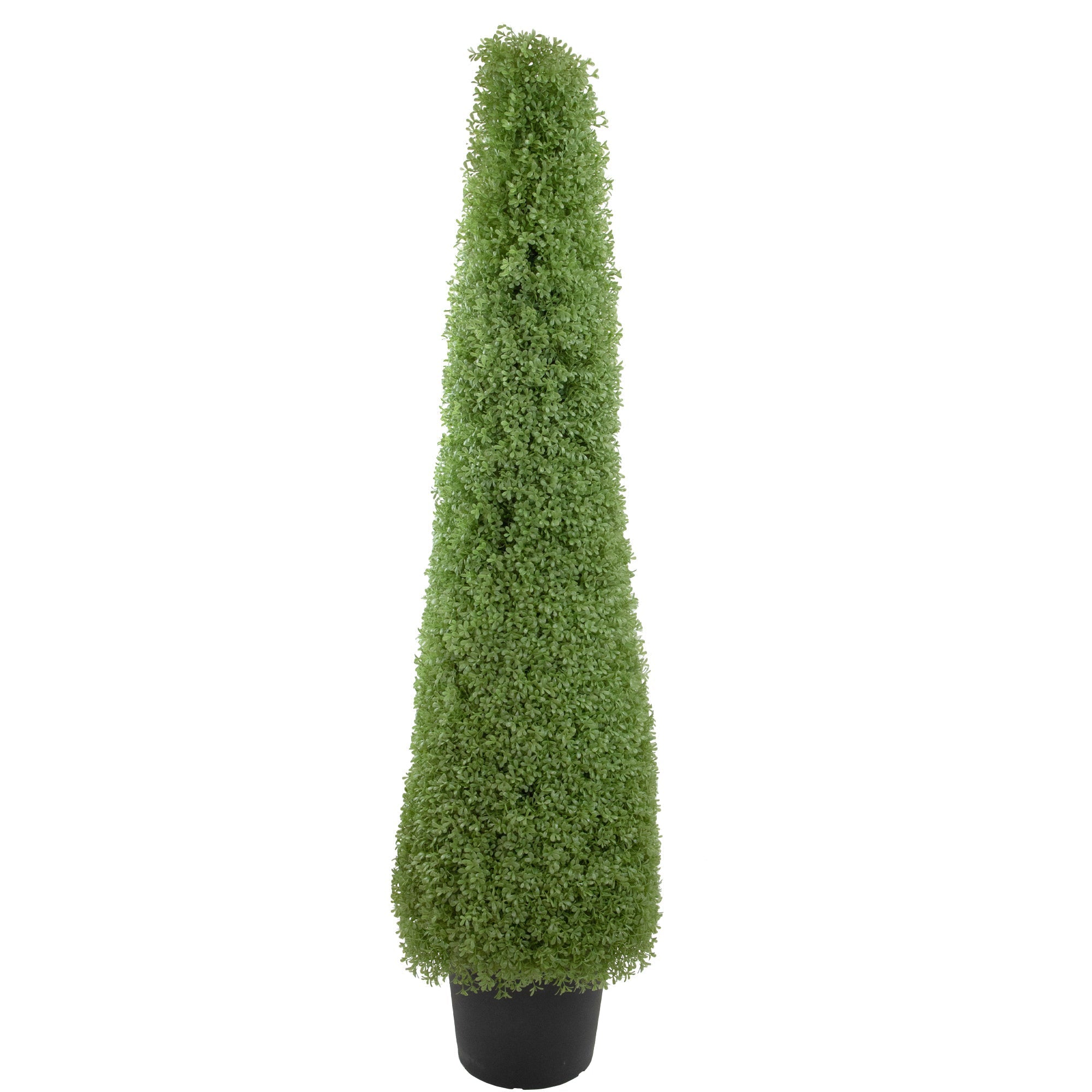  5' Artificial Boxwood Cone Topiary Tree with Round Pot Unlit - Green - Bonton