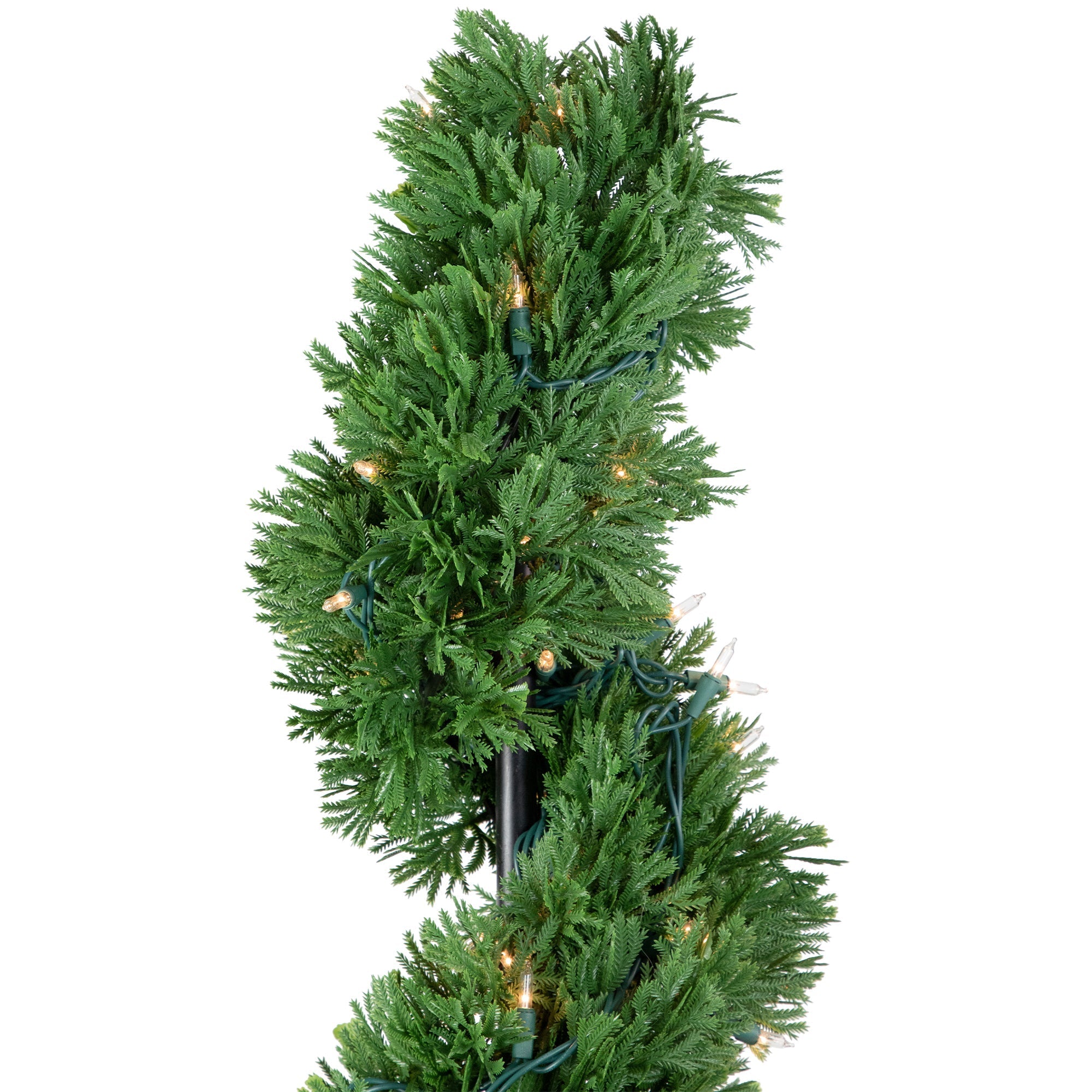  NorthLight 4.5' Pre-Lit Artificial Cedar Spiral Topiary Tree in Urn Style Pot Clear Lights - Green - Bonton