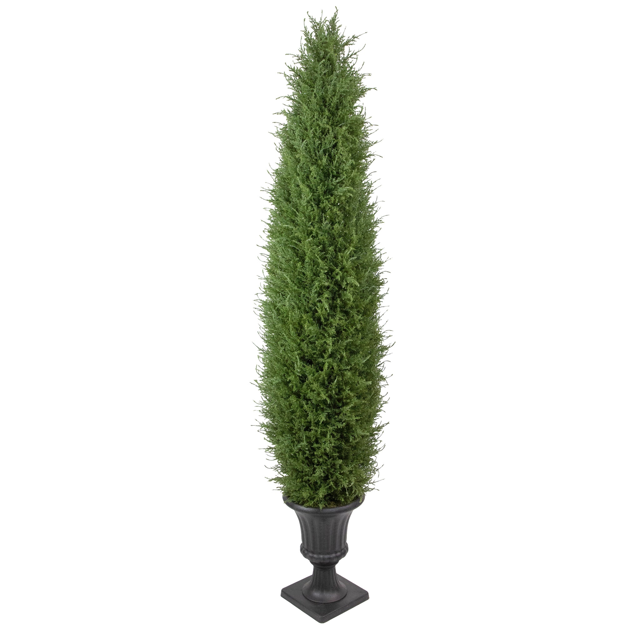  Northlight Real Touch™ Artificial Cedar Pine Arborvitae Tree in Urn Style Pot  Unlit - 5' - 5' - Bonton