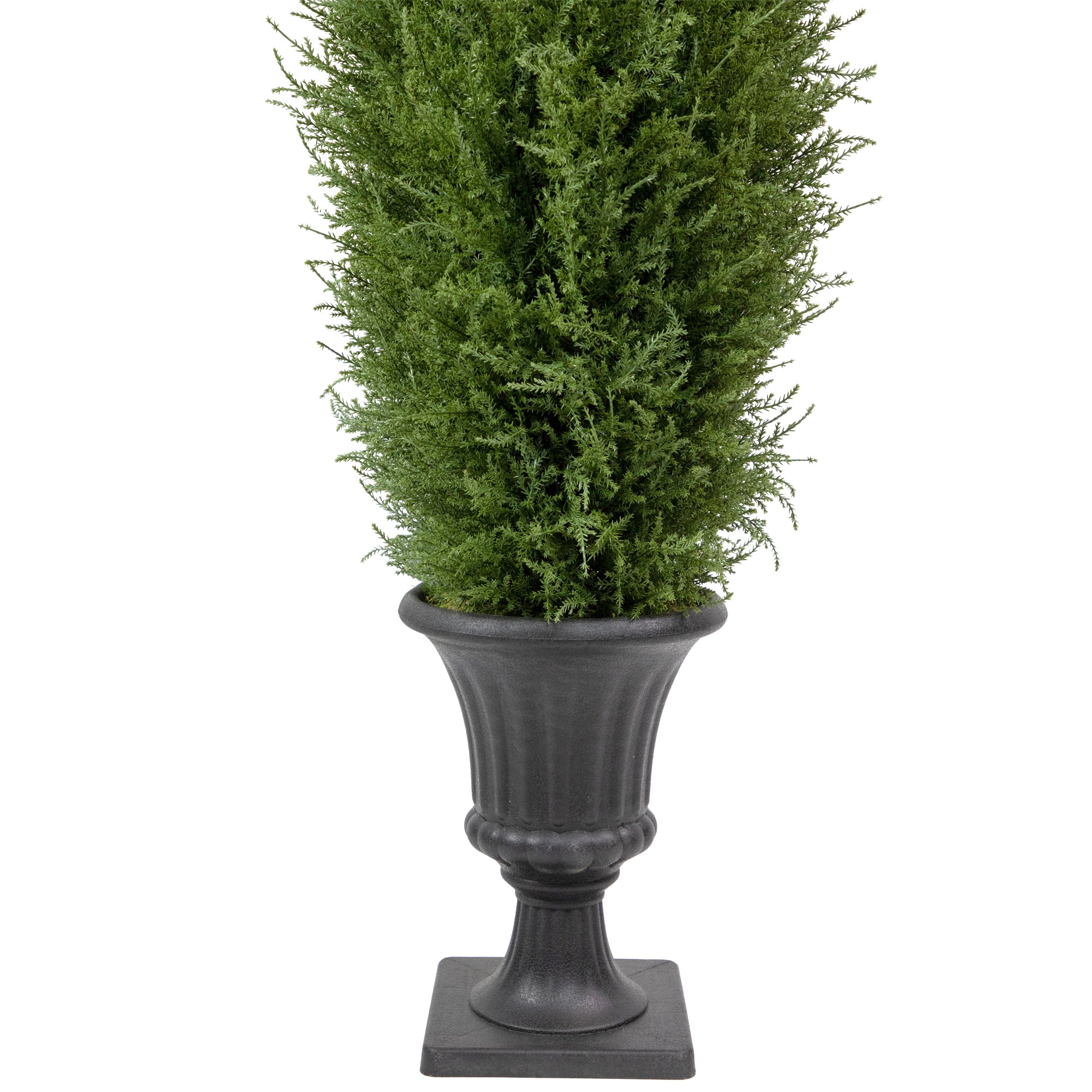  Northlight Real Touch™ Artificial Cedar Pine Arborvitae Tree in Urn Style Pot  Unlit - 5' - 5' - Bonton