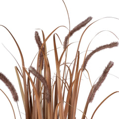 40" Potted Brown Artificial Onion Grass Plant