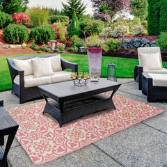 Floral Design Rectangular Outdoor Area Rug