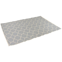 4' x 6' Gray and Beige Honeycomb Pattern Rectangular Outdoor Area Rug