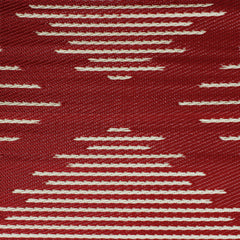 4' X 6' Red and Beige Tribal Pattern Rectangular Outdoor Area Rug