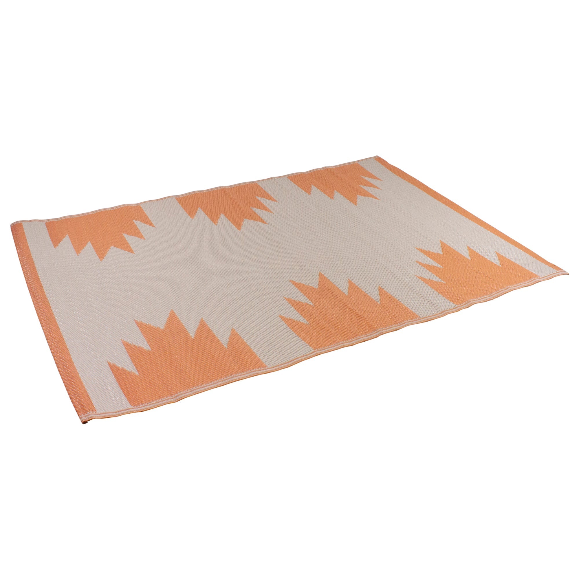  Aztec Print Rectangular Outdoor Area Rug - Orange - Bonton