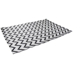 Chevron Rectangular Outdoor Black & White Rug, 4' x 6'