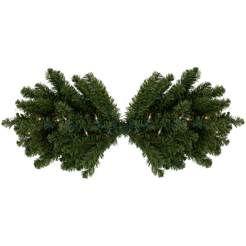Pre-Lit Canadian Pine Artificial Christmas Swag - 32" - Clear Lights