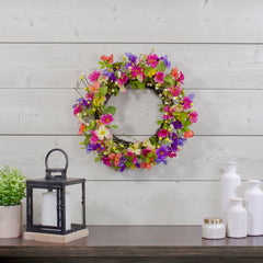 Wild Flowers & Berries Spring Twig Wreath 20"