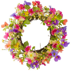 Wild Flowers & Berries Spring Twig Wreath 20"